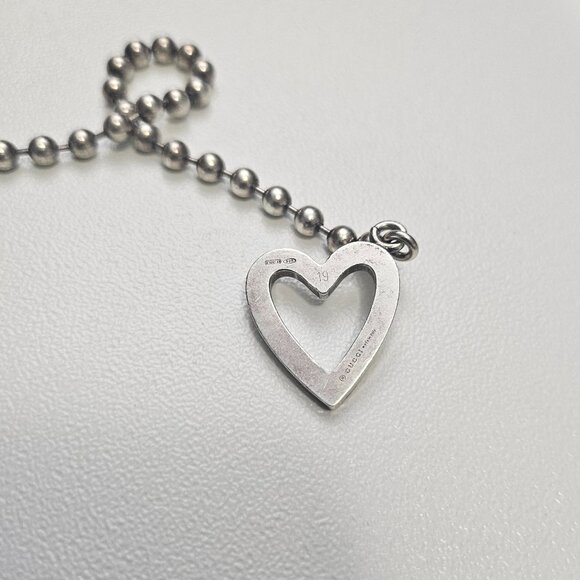 Gucci Sterling Silver Ball Chain Heart Toggle Bracelet Silver 925 - Picture 3 of 6